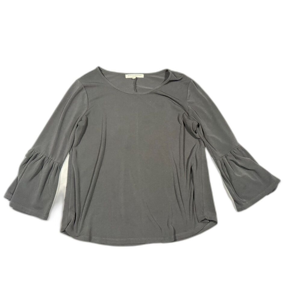 Everette Bleu Los Angeles Black Bell Sleeve Top Blouse M Soft Stretch D-186
